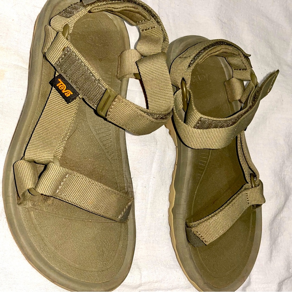 Green Teva Hurricane Sandals